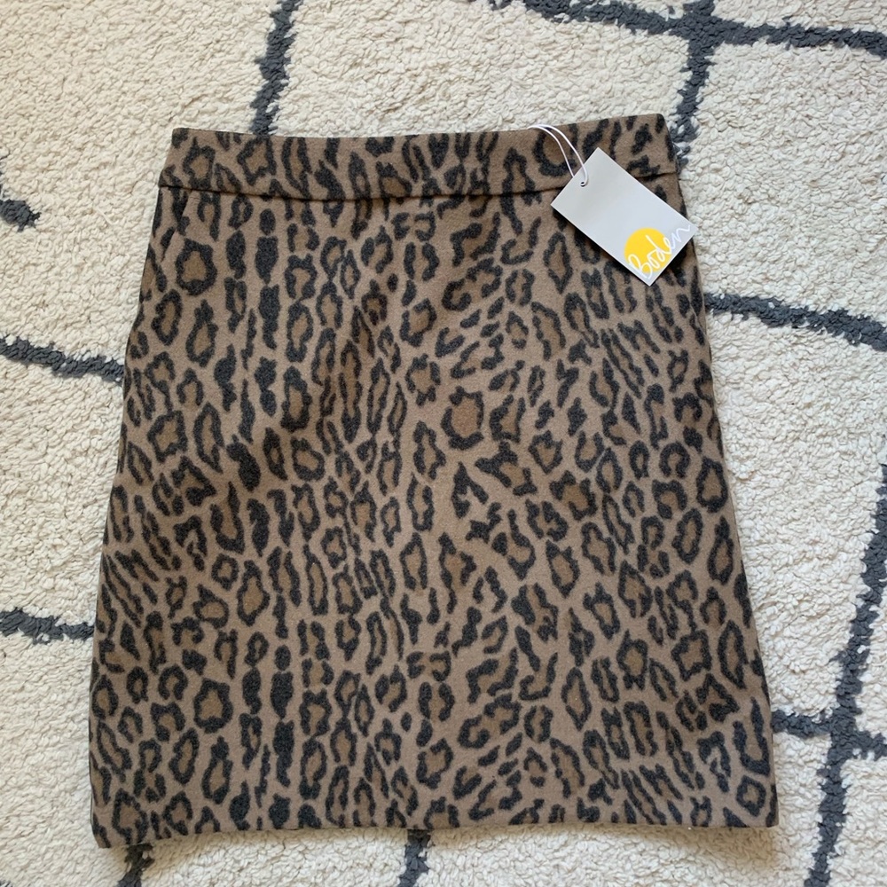 Boden Leopard Animal print skirt NEW NWT SZ 2